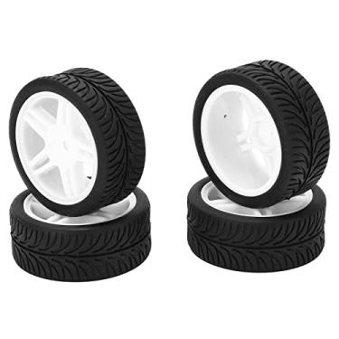 Imagem de Pneus RC 65mm, Pneus Pentagrama RC Fácil Instalação para Wltoys 144001 1/14 Veículo Off Road(Branco)