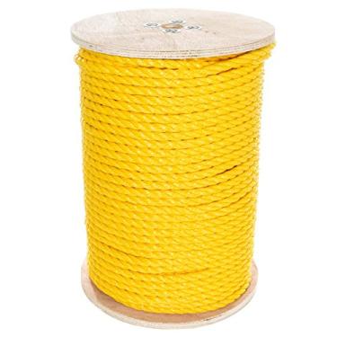 Imagem de Corda de polipropileno torcido com 3 fios West Coast Paracord - À prova d'água e flutua na água, Amarelo, 1/2 Inch x 500 Feet