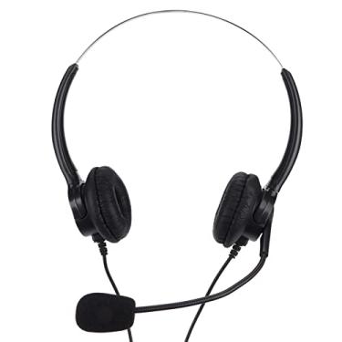 Imagem de Fone de ouvido estéreo com cancelamento de ruído de microfone, fone de ouvido de telefone de computador de 3,5 mm, fone de ouvido flexível de 330°, controle com fio, design leve, para Skype, reuniões de negócios, webinars