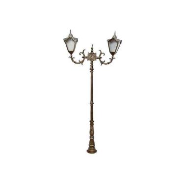 Imagem de Poste Colonial Veneza Jardim de Alumínio 02 Luminária 2,42m
