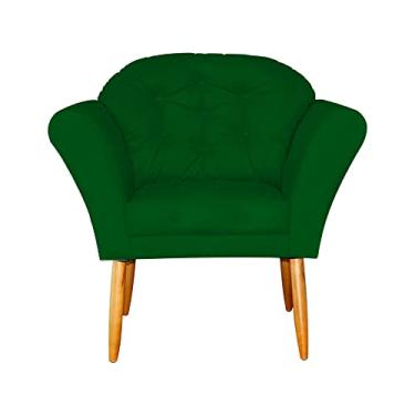 Imagem de Poltrona Decorativa Amélia Pés Palito Suede Verde - DS Estofados