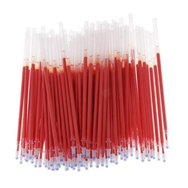 Imagem de 100 refis de caneta de gel para caneta de gel de tinta de 0,5 mm para caneta de gel líquida com ponta de agulha e caneta esferográfica - ponta de agulha vermelha