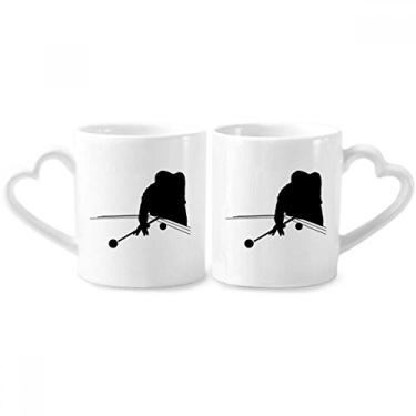 Imagem de Conjunto de canecas de porcelana para casais, educação física, bilhar esportivo, coração