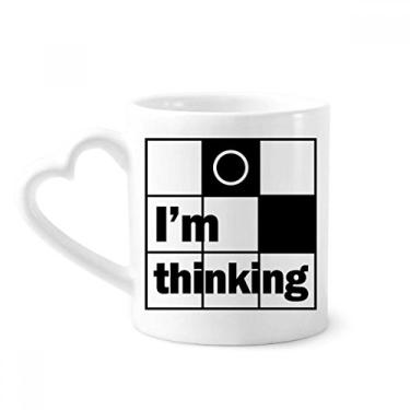 Imagem de Caneca de café de cerâmica com citação "I'm Thinking Quote Caneca de coração de vidro