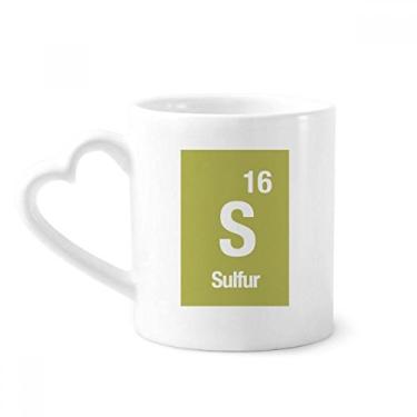 Imagem de S Sulfur Chemical Element Caneca de café cerâmica copo de coração de vidro