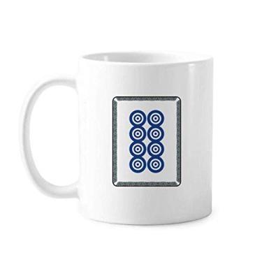 Imagem de Mahjong Circle Dots 8 Tile Pattern Caneca Cerâmica Café Porcelana Utensílios de Mesa