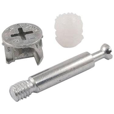 Imagem de Flyshop – Conector de armário para móveis #261 Acessórios de trava de came, 6,1 mm de diâmetro e 40 mm de comprimento, porcas plásticas, 10 conjuntos
