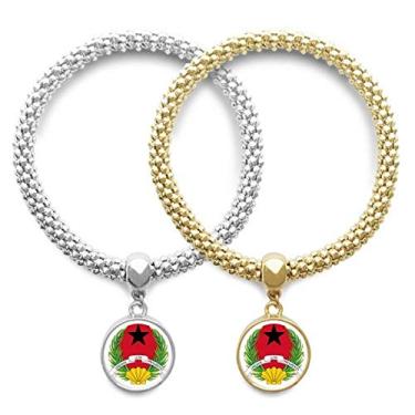 Imagem de DIYthinker Bracelete Nacional de Bissau da Guiné-Bissau Bracelete Pingente Joias Corrente Presente para Casais