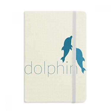 Imagem de Caderno de dois golfinhos Blue Ocean Docile oficial de tecido capa dura