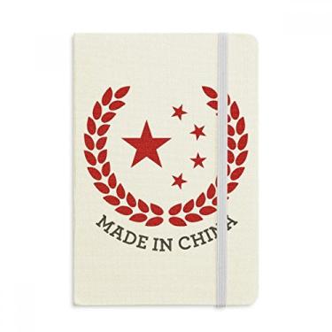 Imagem de Caderno feito na China, estrelas, trigo, arroz, vermelho, capa dura oficial, diário clássico