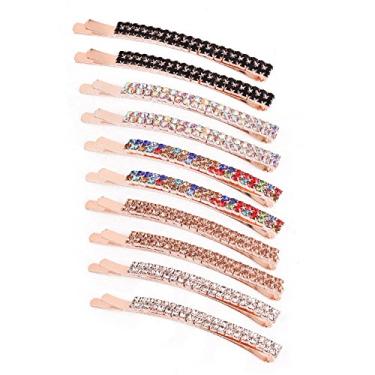 Imagem de (Mixed Color) - Women's Hair Clip 10pcs Rhinestone Bobby Pins