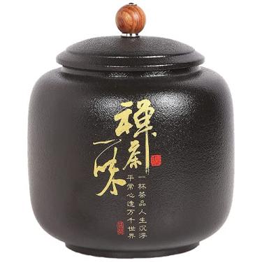 Imagem de Tea Caddy Jarra de cerâmica chinesa portátil selada, caixa de armazenamento para doces e especiarias