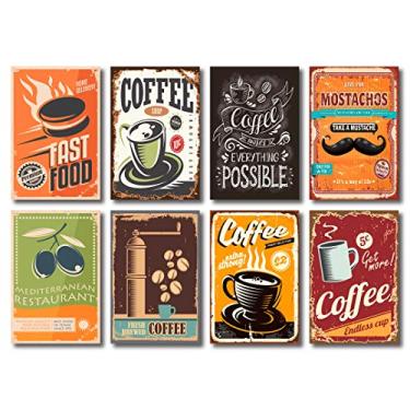 Imagem de Art Print - Kit Placas Decorativas Cozinha Café - 8 Placas MDF 20 x 30 cm