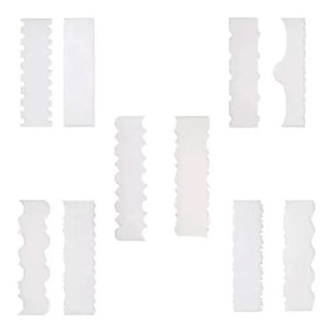 Imagem de Kit 10 Peças Espátulas Decorativas Para Bolo Profissional (Totalizam 20 desenhos diferentes)