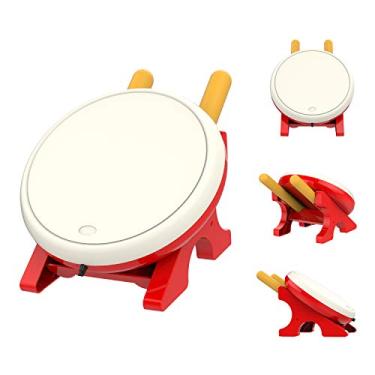 Imagem de Controle de tambor MoKo para Nintendo Switch, conjunto de controladores de tambor para Nintendo Switch Motion Sensing Game Taiko Drum Master Accessories para versão N- Switch - vermelho + branco