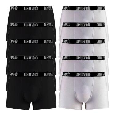 Imagem de Kit Cuecas Box Boxer 10 Unidades Di Nuevo Branca e Preta