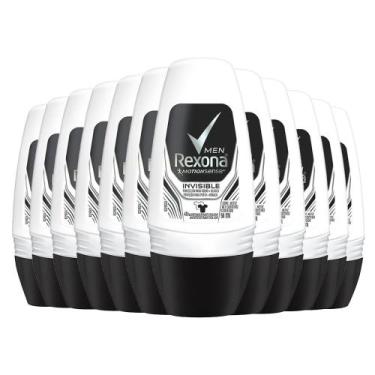 Imagem de Kit Desodorante Roll On Rexona Invisible Men 50ml - 12 Unidades