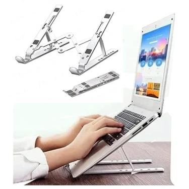 Imagem de Suporte De Notebook TABLET COMPUTADOR LAPTOP APOIO Articulado DE MESA TODO EM METAL Dobrável NOTE Ergonomico UNIVERSAL QUALIDADE PREMIUM