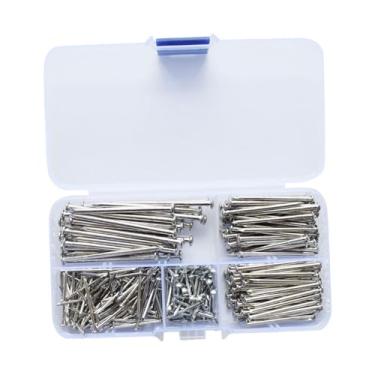 Imagem de Tachas de cabeça redonda, ferro de unha em miniatura para móveis com caixa, prego de hardware para pendurar moldura de imagem, dobradiça de móveis de, 350 prata