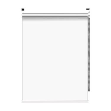 Imagem de Cortinas de rolo blackout 100% com isolamento térmico, persianas blackout com furos perfurados, rolo inclui material de montagem, para janelas de telhado, proteção solar, branco (Cor: branco, Tamanho: