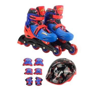 Imagem de BBR Toys Patins 4 rodas 36/39 com Kit de Proteção Marvel Homem Aranha