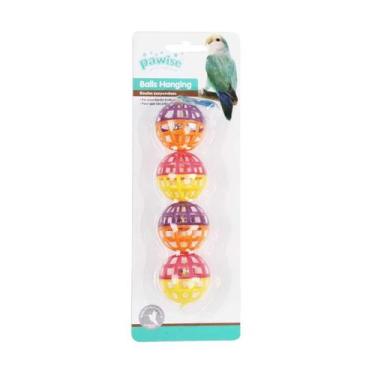 Imagem de Brinquedo Pawise Balls Hanging para Pássaros - Cores Sortidas