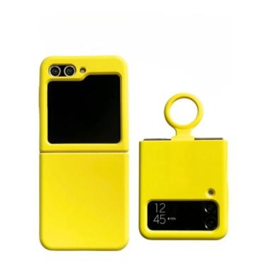 Imagem de Capa de silicone líquido neon para celular, capa para samsung galaxy z flip 3 zflip 4 5 dobra 4 dobra 5 6, amarelo, para z flip 3
