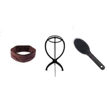 Imagem de Kit Hair Grip Marrom + Escova + Suporte Para Peruca Front - C e c shop
