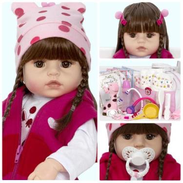Imagem de Bebê Reborn Boneca Girafinha Corpo de Silicone + Acessórios - Cegonha 