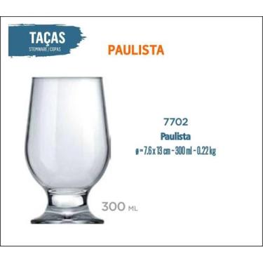 Imagem de 24 Taça Cerveja Paulista 300ml Artesanal Pilsen Premium Ipa - Nadir Fi