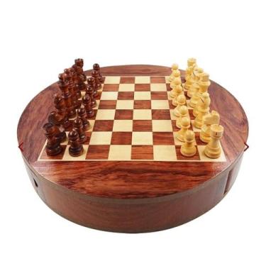 Imagem de Jogo de Tabuleiro Xadrez 33cm em Madeira Rio Master