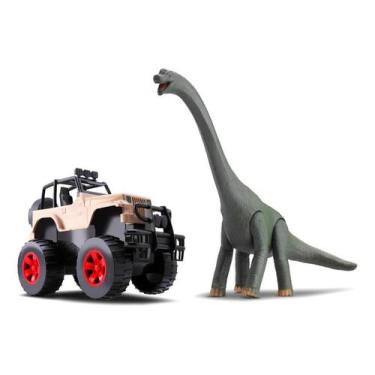 Imagem de Carrinho Jipe Com Dinossauro Braquiossauro Dino Island Silmar