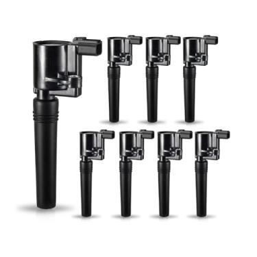 Imagem de Conjunto de 8 bobinas de ignição ENA compatíveis com 2000-2006 compatível com Thunderbird - Lincoln LS - Jaguar S-Type compatível com DG515 DG509 3.9L 4.0L 4.2L V8ENA preto ENAIC145108