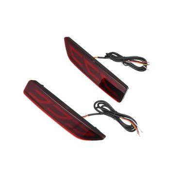 Imagem de INFINAUTO Para-choque traseiro refletor neblina freio direção cauda seta luz vermelha âmbar LED para Honda CRV 2007 2008 2009 plástico vermelho lente 1 par de design elegante