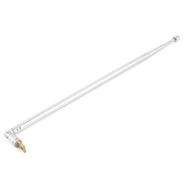 Imagem de uxcell 4 Section Telescopic Antenna, 190-600mm TV Radio Telescoping Antenna Aerial Stereo Receiver, Stainless Steel Replacement for RC Controller FM AM Portable Radio, 1pcs Silver
