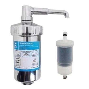 Imagem de Filtro Copo Abs Cromado Com Refil Universal Para Torneira Cozinha Gour