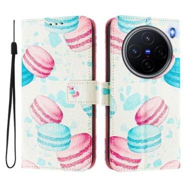 Imagem de Capa carteira para vivo X200 Pro, 3 compartimentos para cartão, 1 compartimento para dinheiro, capa flip de couro PU com padrão fofo, capa com fivela magnética à prova de choque, compatível com sem
