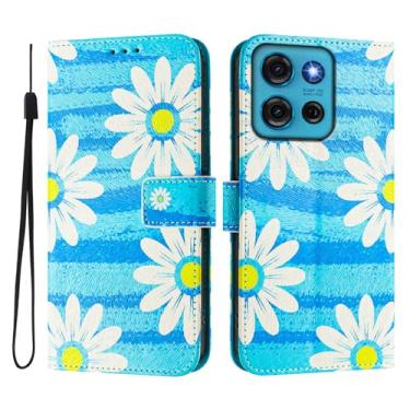 Imagem de Capa carteira para Motorola Moto G75, 3 compartimentos para cartão, 1 compartimento para dinheiro, capa flip de couro PU com padrão fofo, capa com fivela magnética à prova de choque, compatível com