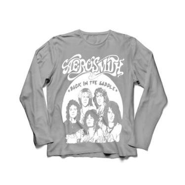 Imagem de Camiseta Manga Longa Feminina Aerosmith - Ultrav Store, Cinza mescla c