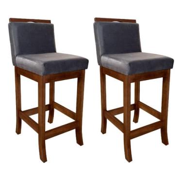 Imagem de Conjunto 2 Banquetas Baixa em Madeira Maciça Londres Ccs Interiores Pi