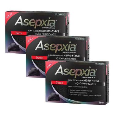 Imagem de Kit 3 Sabonete Asepxia Detox Ação Purificante 80g