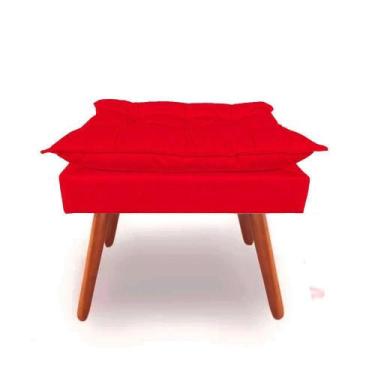 Imagem de Puff Puf Decorativo Opala Para Quarto,Sala Suede Vermelho - Decore.Com