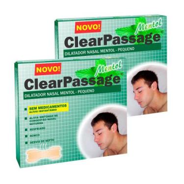 Imagem de Kit 2 Dilatador Nasal ClearPassage Mentol Tamanho Pequeno com 9 Unidad