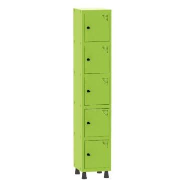 Imagem de Armário Guarda Volume Locker Roupeiro 1 Vão 5 Portas Aço GRP501/5 Verd