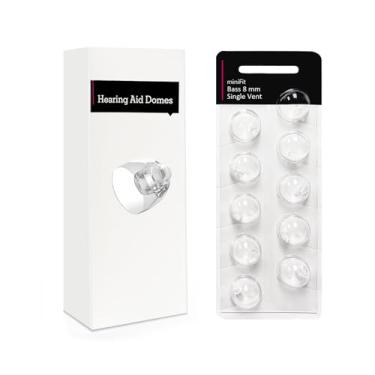 Imagem de (10 peças) Acessórios de cúpulas de aparelho auditivo para substituição de Oticon, cúpulas Oticon MiniFit (ventilação única de 8 mm), cúpulas universais para kits de suprimentos de aparelhos auditivos