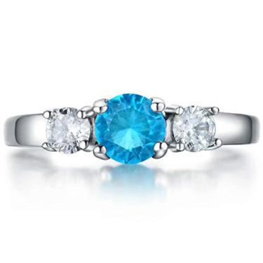 Imagem de Anéis com pedra do mês de nascimento AILAAILA tamanho 1-10 zircônia cúbica cristal aço inoxidável presente de aniversário joia para bebês e meninas e mulheres