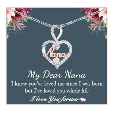 Imagem de Tarsus Colar de presente de Natal para vovó/avó/mãe/filha, colar de coração de amor infinito joias de aniversário para mulheres e meninas, Aço inoxidável, Zircônia cúbica