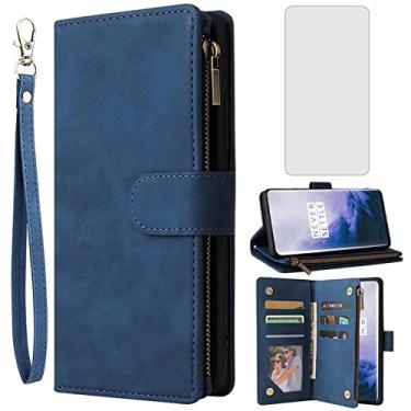 Imagem de Asuwish Capa carteira compatível com OnePlus 7 Pro, protetor de tela de vidro temperado e capa flip com porta-cartões, capas para celular para OnePlus7Pro 5G One Plus 1+7 1Plus OnePlus7 7Pro One+ 1 +