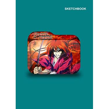 Imagem de Rurouni Kenshin Wandering Samurai mini sketchbook for children: 110 College Ruled Paper, Unruled/Unlined/Plain, A4 Size (8.27 x 11.69 inches), Rurouni ... Samurai Manga Design Notebook Cover.