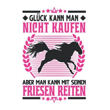 Imagem de Friesenpferd Notizbuch: Friesenpferd Reiterin Glück Friese Pferd / 6x9 Zoll / 120 karierte Seiten Seiten